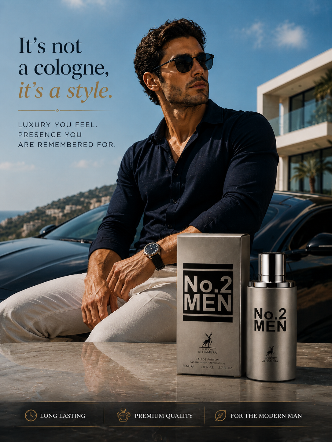 No. 2 Men Perfume 80ml EDP by Maison Alhambra/ 100% ORIGINAL.