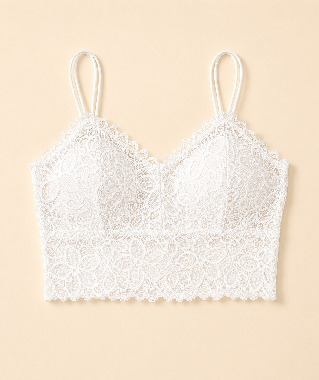 Women's Floral Lace Bralette & Panty Set – Romantic Seduction