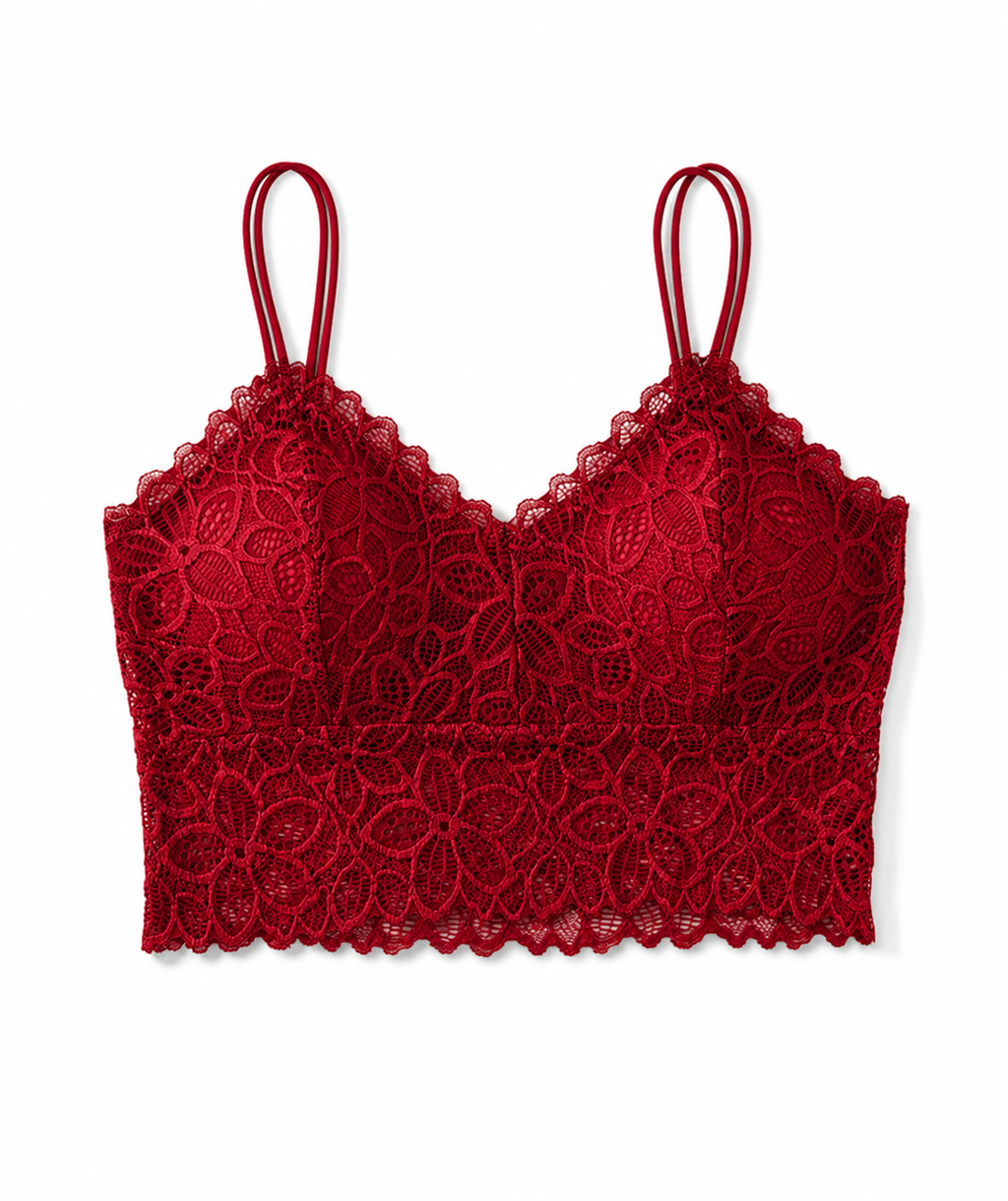 Women's Floral Lace Bralette & Panty Set – Romantic Seduction