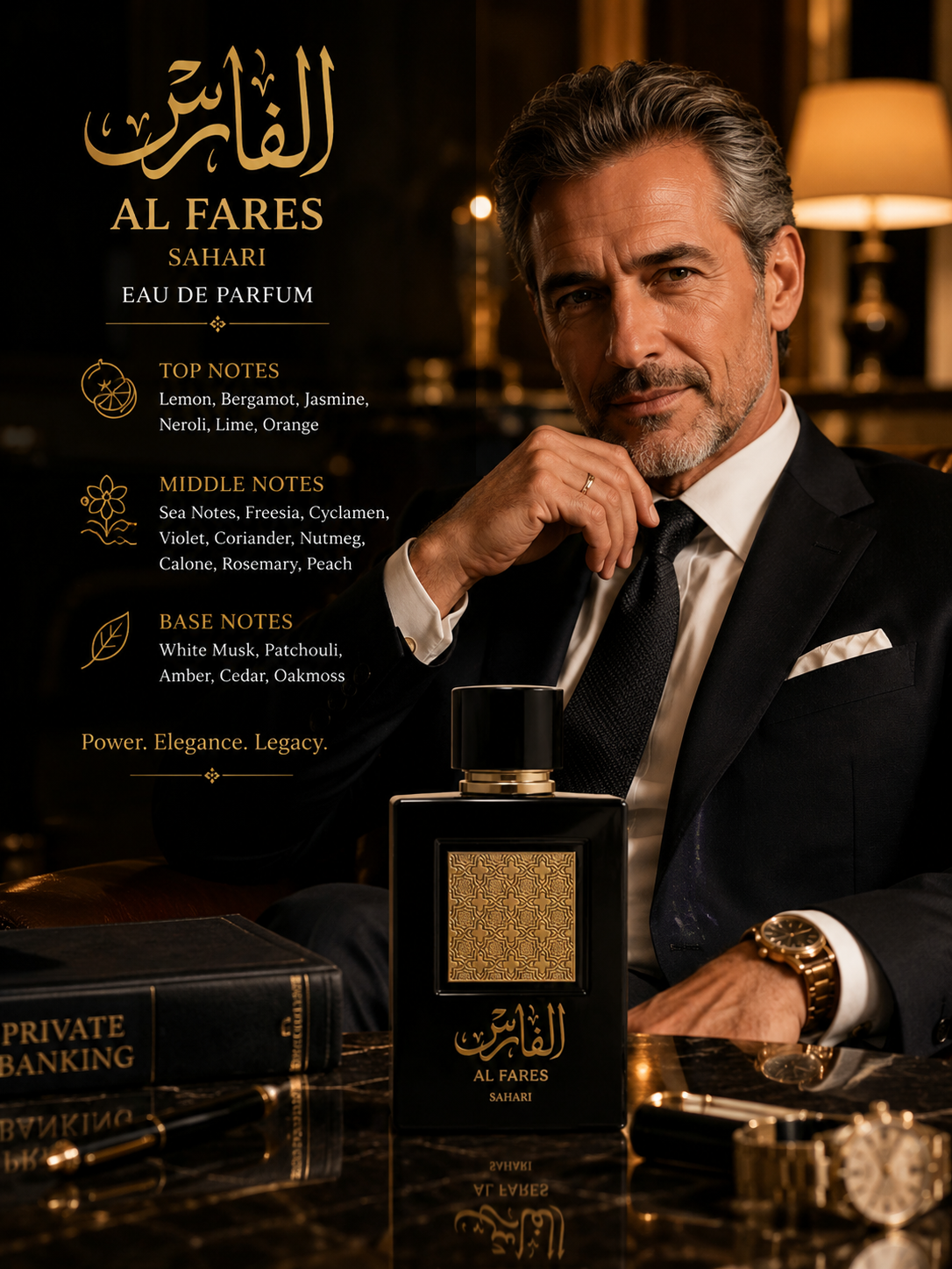 Sahari Al Fares Eau de Parfum Spray for Men 3.4 oz / 100 ml