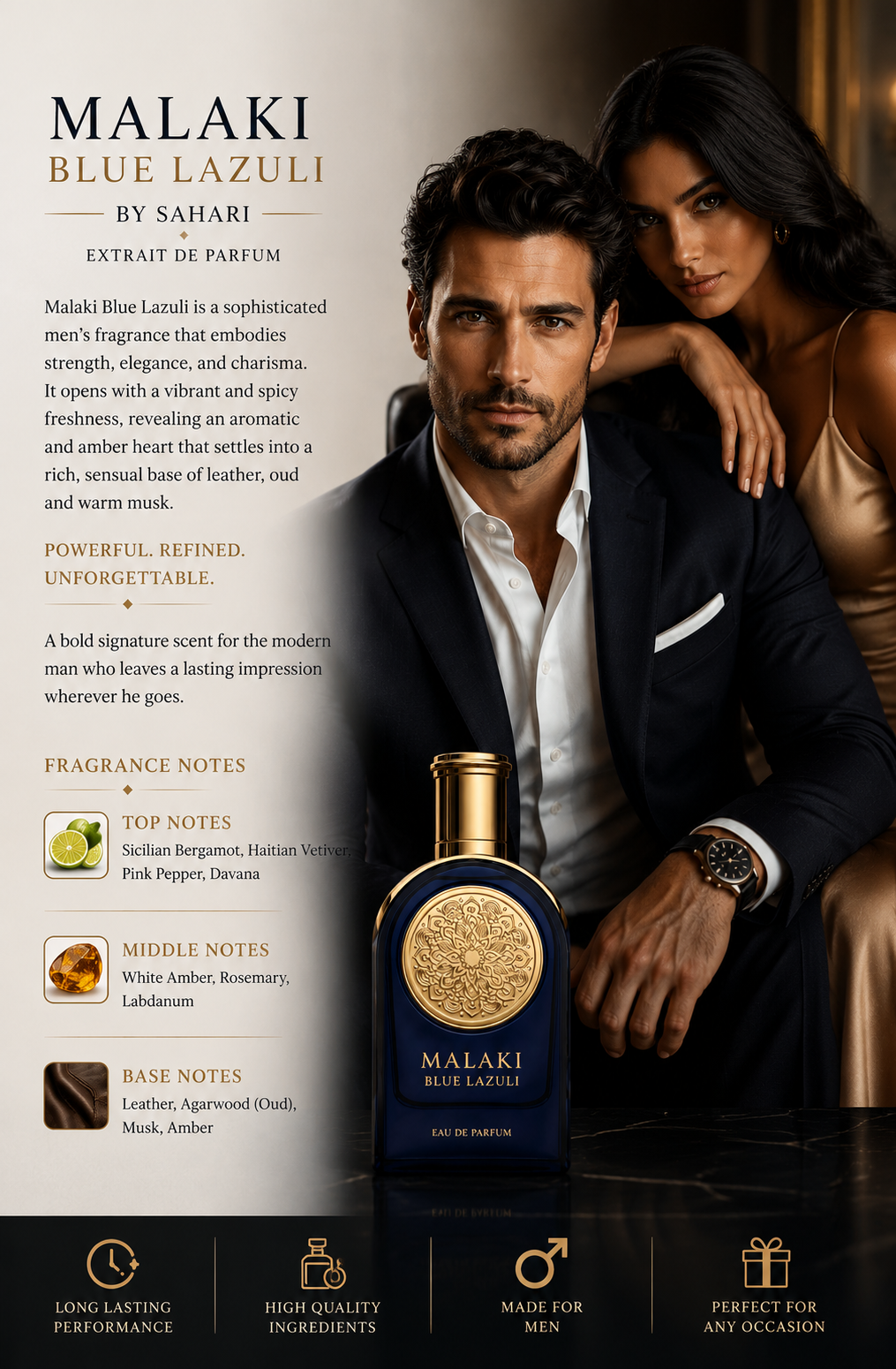 Malaki Blue Lazuli EDP Perfume By Sahari 100ml