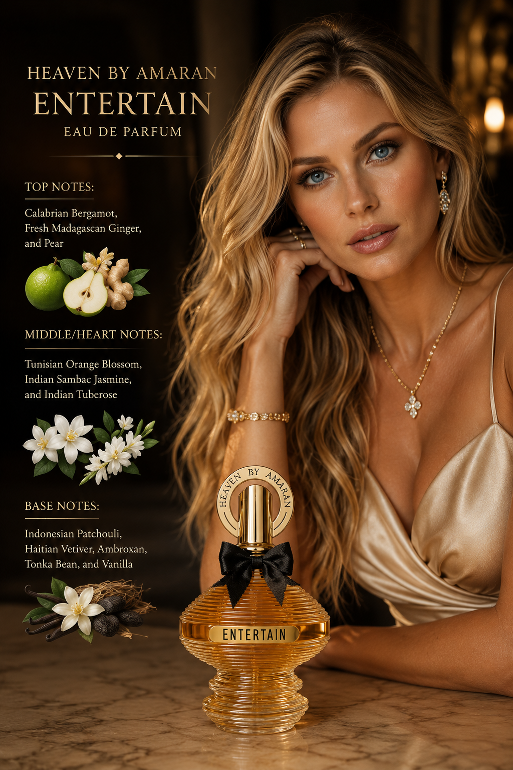 AMARAN PERFUMES "Heaven by Amaran ENTERTAIN" 3.4 fl oz Eau De Parfum