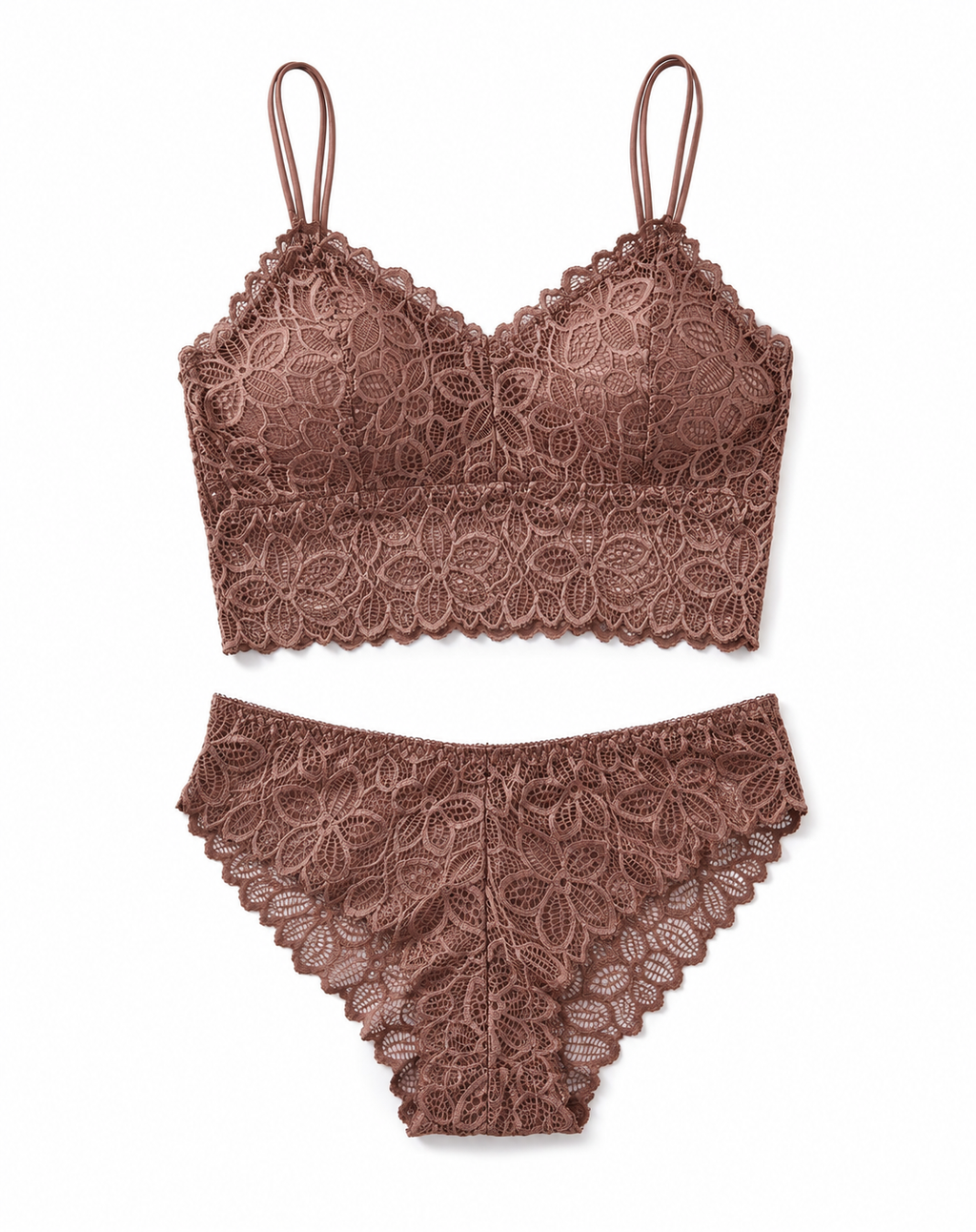 Women's Floral Lace Bralette & Panty Set – Romantic Seduction
