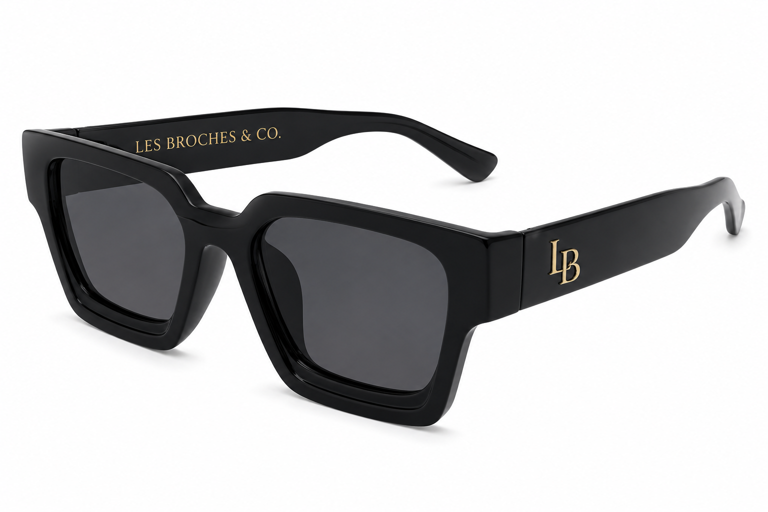 Les Broches & Co. Classic Black UV400 Eyewear (Unisex)