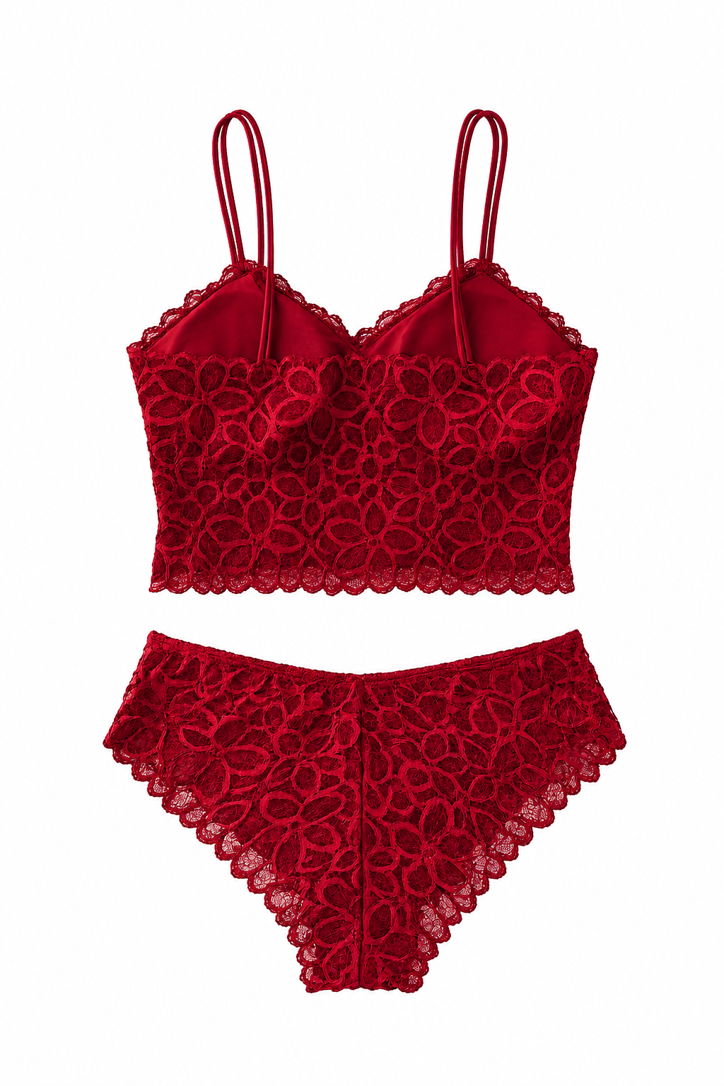 Women's Floral Lace Bralette & Panty Set – Romantic Seduction