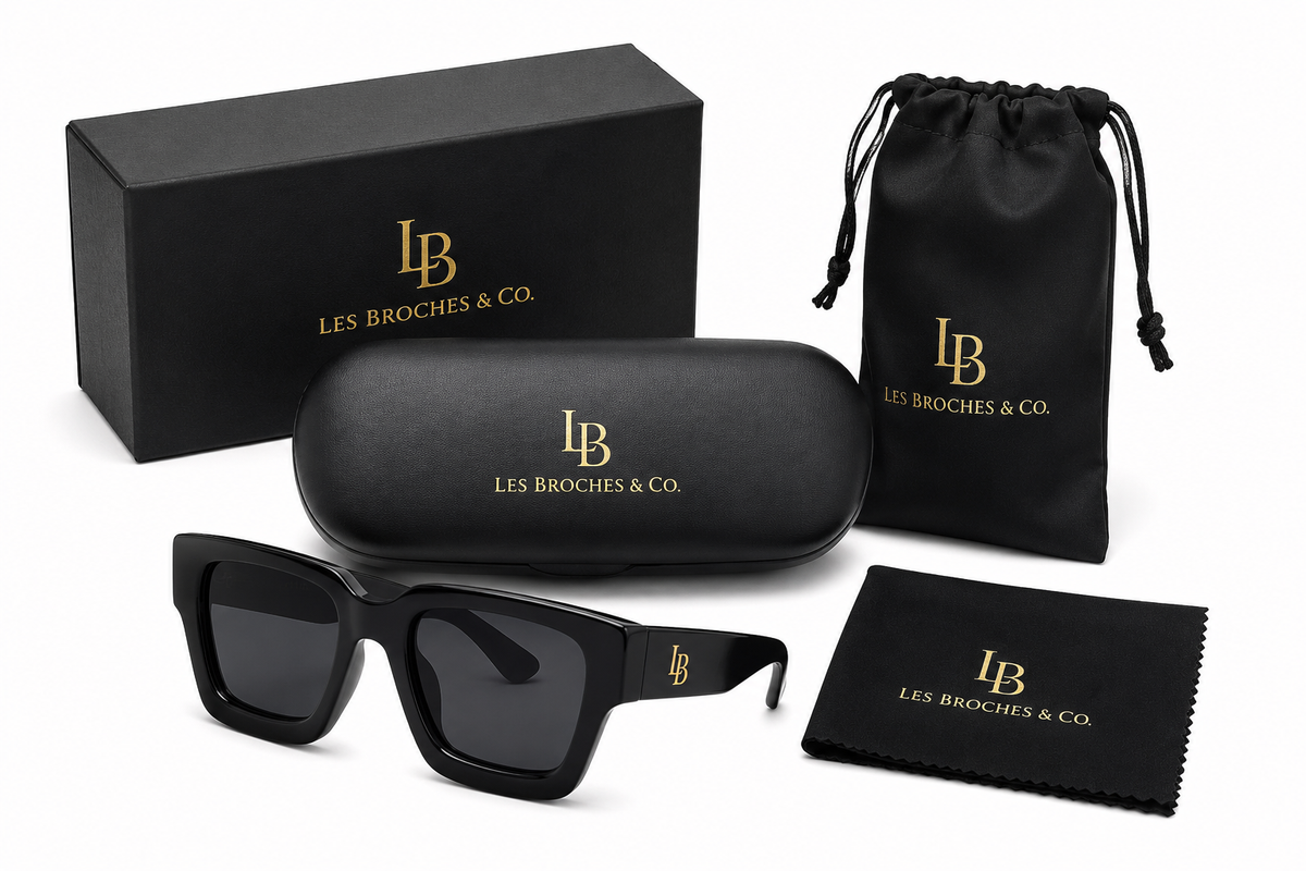 Les Broches & Co. Classic Black UV400 Eyewear (Unisex)