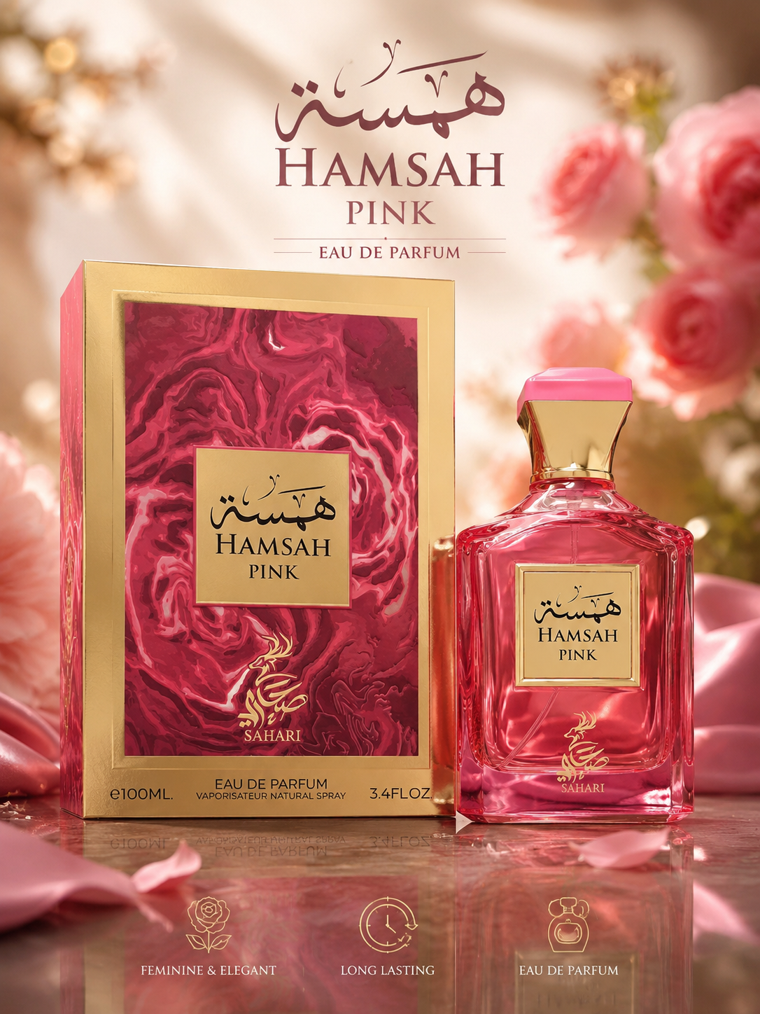 Hamsah Pink By Sahari Eau De Parfum 3.4 FL OZ 100 ML For Women