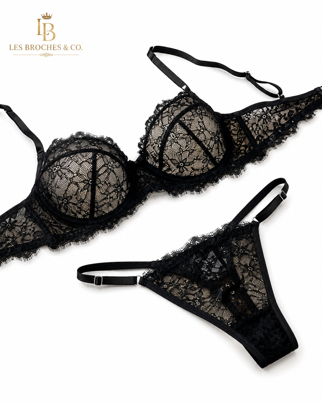 4pcs/ Sexy Lace Lingerie Set for Women – Bra & Panties, Lightweight Design